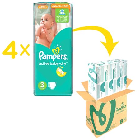 Пелени Pampers Active Baby BOX 3, 5-9 кг, 208 броя