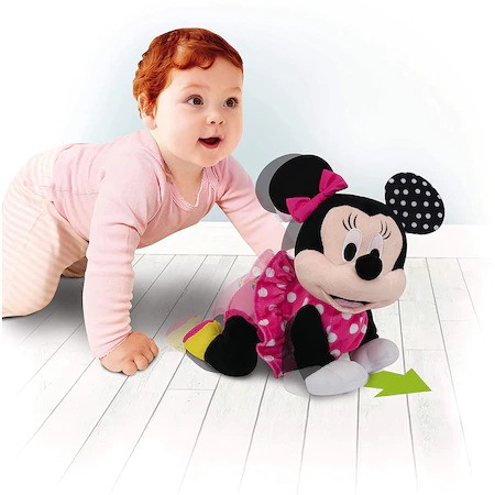 Интерактивна плюшена играчка Clementoni - Disney Minnie Mouse, Първи стъпки