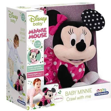 Интерактивна плюшена играчка Clementoni - Disney Minnie Mouse, Първи стъпки