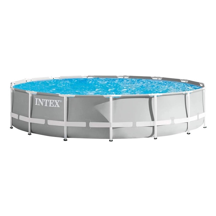 Басейн Intex 26724NP Prism Frame, Включени филтрираща помпа, стълба и покривало, 4.57 м x 1.07 м